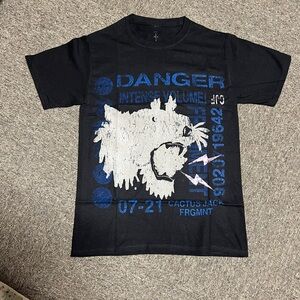 Cactus Jack by Travis Scott For Fragment Danger Tee 'Black'.Mens Size Small